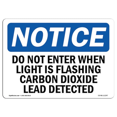 Signmission OSHA Notice Sign, 3.5" Height, 5" Width, Do Not Enter When Light Is Flashing Carbon Sign, Landscape OS-NS-D-35-L-11247
